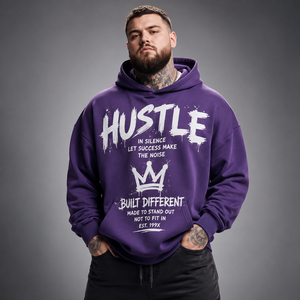 Sweat-shirt à capuche imprimé grande taille pour homme, pull d'hiver en molleton bouclette 300 GSM, haut à capuche imprimé pour homme - Product Image 1