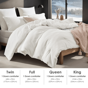 Set Copripiumino Oversize Queen Size Bianco Neve per Camere da Letto e Hotel - Imbottitura Nordi - Product Image 3
