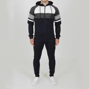 Survêtements d'hiver décontractés coupe-vent et respirants pour hommes, 100 % coton, pour la course et l'entraînement, avec logo frontal - Product Image 4
