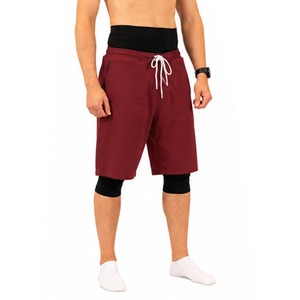 Short de bain tricoté à cordon de serrage pour homme, séchage rapide, longueur genou, couleur unie, pour sports d'été, gym et natation - Product Image 3