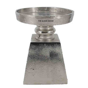 Décorations très vendues : Bougeoir de table unique en béton, motif branche d'arbre en aluminium, avec bougeoir en verre pour mariage - Product Image 2