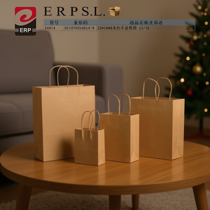 Sacchetto Regalo Classico in Carta Kraft di Media Dimensione con Manici Intrecciati Riciclabile - Product Image 2