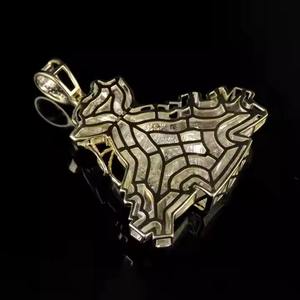 Colgante Hip Hop con Diseño de Moda Urbana, Diamantes Moissanita, Cruz de Jesús, Bañado en Oro Fino - Product Image 4