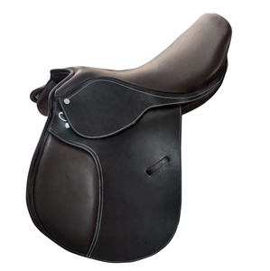 Selle de saut anglaise en cuir, selle de couleur marron - Product Image 2