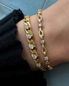 สร้อยข้อมือแบบ Cuban Chain Link จากไมอามี ขายส่ง ประดับเพชรทรงกลมเพาะเลี้ยงในห้องปฏิบัติการ พร้อมจี้รูปเข็มกลัด ดีไซน์สั่งทำได้ ทอง 14K 18K สำหรับใส่ทุกวัน - Product Image 2