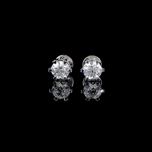 Pendientes de Diamantes Cultivados en Laboratorio con Corte Brillante, Unisex, Clásicos, Color E, Oro Blanco de 14K, Joyería de Compromiso Solitario, Certificado IGI - Product Image 1