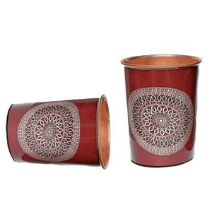 <b>Elephant</b> Print Copper Drinking Glass Decorative Water Tumbler Designer Beverage Cup Traditional Tableware <b>Gift</b> Collection - Product Image 2