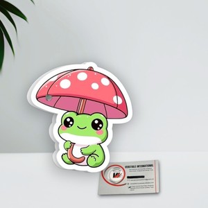 Outil de beauté écologique en acrylique de haute qualité pour extensions de cils, motif grenouille avec parapluie champignon, papillon et fleur - Product Image 5