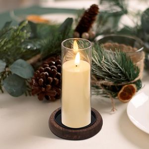 Farmhouse Style Natural Wood <b>Candle</b> Holder Rustic Wooden <b>Candle</b> Stand Vintage <b>Small</b> Handmade Christmas Decor Customizable Color - Product Image 3