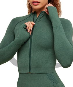 Veste de sport zippée à manches longues pour femme, idéale pour l'entraînement, la course et le fitness – Nouveauté très prisée - Product Image 1