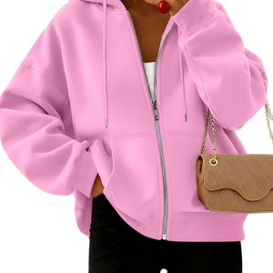 Custom Stylish Oversized Zipper <b>Hoodie</b> <b>for</b> <b>Women</b> New Fashion <b>Long</b> Sleeve Ladies Zip Up <b>Hoodie</b> Sweatshirt OEM Wholesale - Product Image 2