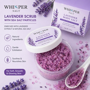 Sel de Bain Cristallisé Naturel de l'Himalaya Parfum Lavande Rose Whisper Salt 100g – Soulagement Musculaire, Pétales Séchés, Sel Granulaire - Product Image 6