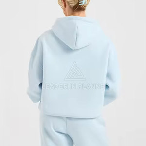 เสื้อฮู้ดดี้สีพื้นระบายอากาศได้ดีสำหรับผู้หญิง ออกแบบเองได้ ใช้กลางแจ้ง ทรงโอเวอร์ไซส์ เสื้อฮู้ดดี้ระบายอากาศได้ดีสำหรับผู้หญิงทรงโอเวอร์ไซส์ - Product Image 5