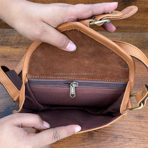 กระเป๋าหนังแฮนด์เมดกระเป๋าสะพายข้างสำหรับผู้หญิงกระเป๋าหนังแท้กระเป๋าเงินหนังแท้มีสายคล้องไหล่พิมพ์ลายสัตว์กระเป๋าอานม้าของขวัญสำหรับเธอ - Product Image 5