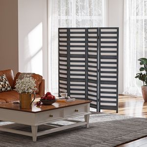Lightweight Portable 5FT PVC <b>Screen</b> Divider for Indoor Use Foldable Design with White Grey Style for <b>Bedroom</b> Office - Product Image 2