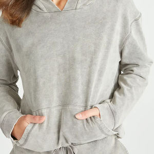 Nueva Sudadera con Capucha de Moda al por Mayor con Logotipo Personalizado, Sudadera Ligera con Logotipo Personalizado para Mujer, Hombros Caídos - Product Image 6