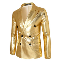 Veste en velours à sequins métalliques à double boutonnage pour homme et femme, taille plus, style britannique, imperméable, coupe-vent, respirante