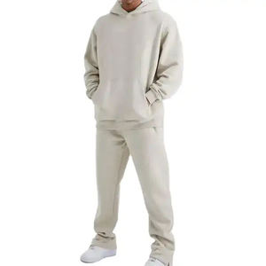 Conjunto Deportivo para Hombre, Sudadera con Capucha y Pantalones Jogger, Color Sólido, Ropa Deportiva Informal, Manga Larga, Corte Holgado, 100% Algodón, Estilo Urbano Otoñal - Product Image 1