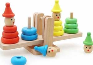 Báscula de equilibrio de madera colorida de calidad genuina con formas redondas, madera natural de la India, exportador a precio de mayoreo. - Product Image 2