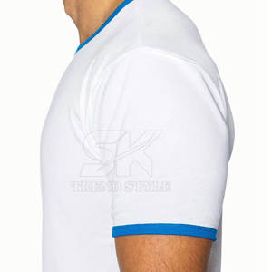 Fabricants professionnels de t-shirts unis respirants à col contrastant, Nouveauté, T-shirts unis à col contrastant en promotion - Product Image 4