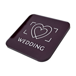 Imán Acrílico Cuadrado con Doble Corazón para Refrigerador, Decoración de Boda, Recuerdo, Regalo - Product Image 3