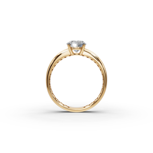 Bague classique ronde avec 1 carat de diamant de laboratoire, bijou élégant et raffiné - Product Image 2