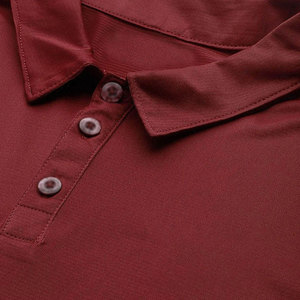 เสื้อโปโลผู้ชายสีแดงเลือดหมู ผ้าโพลีเอสเตอร์ 220 กรัม ระบายอากาศได้ดี เหมาะสำหรับกีฬากอล์ฟ รับสกรีนโลโก้ - Product Image 5