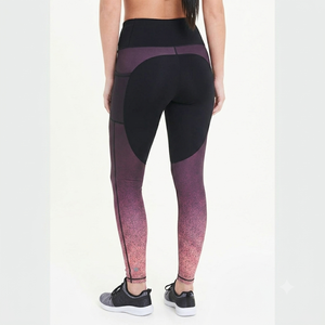 Leggings de yoga imprimés par sublimation pour femmes, leggings de sport texturés à dégradé avec poche latérale - Product Image 2