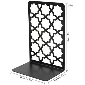 Premium Metal Bookends Decorative Geometric Design Heavy Duty Non Slip Book Holders for Home Office <b>Study</b> <b>Desk</b> - Product Image 5