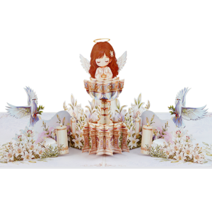 Carte de vœux 3D personnalisée avec ange, pour première communion, invitation de baptême, carte de baptême, cadeau de bénédiction religieuse - Product Image 6