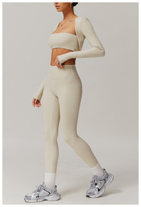 Conjunto Deportivo de 2 Piezas para Mujer, Leggings de Cintura Alta, Ropa Deportiva para Gimnasio, Yoga, Spandex/Nailon, Transpirable, de Secado Rápido, Ecológico - Product Image 4