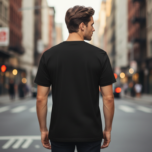 T-shirt décontracté à col rond et manches courtes pour homme, coupe régulière, imprimé par transfert thermique, pré-rétréci, écoresponsable, 60 % coton, 40 % [matière] - Product Image 4