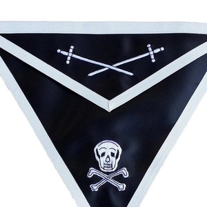Knights Templar Apron <b>Silver</b> Bullion Embroidery Masonic Regalia Ceremonial Freemason Commandery Apron - Product Image 5