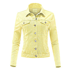 Veste en jean noire slim fit pour femme, extensible, confortable, à porter au quotidien - Product Image 1