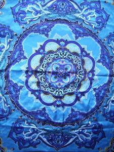 Écharpe longue en satin à motif à carreaux bleu et noir, style vintage, en soie, design personnalisé, pour femmes et filles, décontractée - Product Image 2