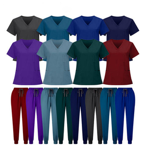Blusa Médica de Mujer, Estilo Nuevo, Color Azul Marino, Cuello en V, con Bolsillos, Mezcla de Algodón y Poliéster, Uniforme de Hospital - Product Image 6