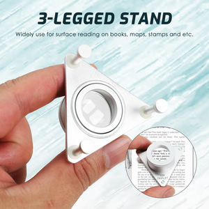 Loupe à triple lentille 10X avec support à 3 pieds |   Loupe en verre optique avec corps en aluminium pour bijoutiers et gemmologues (vente en gros OEM) - Product Image 5