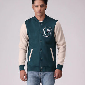 Chaqueta Varsity de nueva llegada para hombre, con cierre de botones, bolsillos, estilo Letterman, universitaria, de béisbol, tipo bomber. - Product Image 1