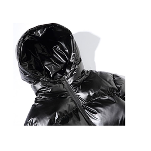 Windbreaker Quilted Padded Coat Bomber Street-wear <b>Puffer</b> <b>Jacket</b> Men Custom Metallic Hooded Puff Bubble <b>Jacket</b> Full Zip Down - Product Image 4