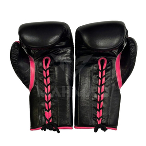 Nuevo Set de Boxeo Fly Negro y Rosa de Cuero Genuino, Guantes de Entrenamiento, Protector de Cabeza, Kit Ligero para Sparring de Boxeo Fly - Product Image 3
