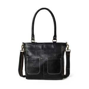 Leather Boston Shape Unisex Duffle Bag with Shoulder Strap Zipper Closure Vintage Style Lightweight 20-35L Capacity - Product Image 1