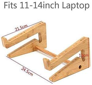 Bamboo Laptop Stand Riser Wooden Notebook Holder Convertible Computer <b>Desk</b> Stand for <b>Office</b> - Product Image 2