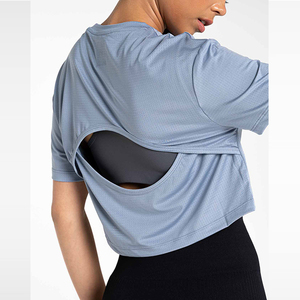 Camiseta Deportiva Corta de Manga Corta para Mujer, 100% Algodón, de Secado Rápido, Ligera, para Verano, Personalizable, Venta al Por Mayor - Product Image 4