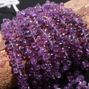 Cuentas facetadas de amatista africana en forma de lágrima de 5-6 mm, 8 pulgadas, cuentas de amatista africana para la fabricación de joyería - Product Image 2