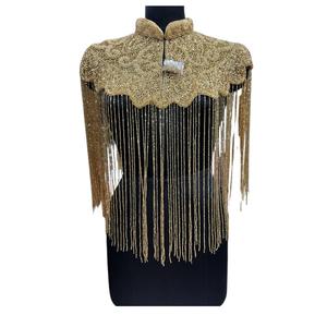 Capa de Diseñador Bordada con Cuentas 2026, 100% Algodón, Acero Inoxidable, para Mujer, Moda, Venta al Por Mayor, Exportación - Product Image 1