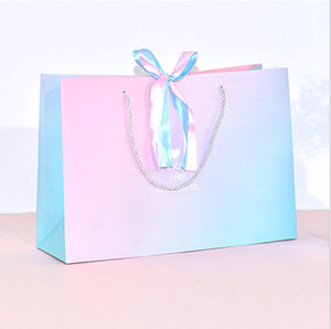 Customized Eco-Friendly Clothing <b>Hand</b>-held Kraft Paper Drawstring Shopping Bags Printing for Sustainable Storage Presentation - Product Image 3