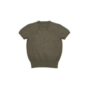 Jersey de lana merino hecho a medida ODM/OEM para mujer, cuello redondo de alta calidad, manga corta, tejido de punto fino para las estaciones de otoño - Product Image 1