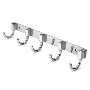 Apartment Organizer 8 Hook Metal Wall Mounted Storage <b>Rack</b> Heavy Duty Coat Jacket Bag Towel Holder Space Saving Home Organizer - Product Image 1