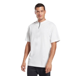 T-shirt blanc pour homme avec broderie de logo personnalisée, 100% coton, t-shirt à manches courtes personnalisé, t-shirt brodé à vendre - Product Image 1