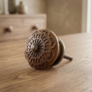 <b>Rustic</b> Industrial Ceramic Cabinet Knob Filigree Design Durable Furniture Handle for Home Office Bedroom Kitchen Drawer <b>Wardrobe</b> - Product Image 3